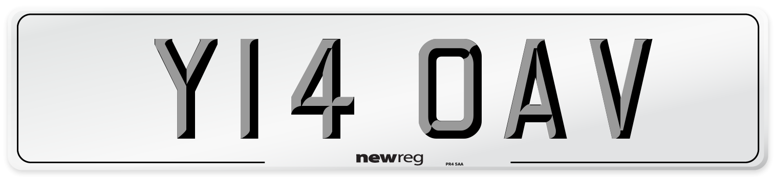 Y14 OAV Number Plate from New Reg
